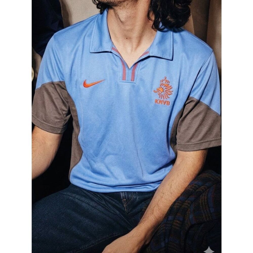 Nike Netherlands KNVB Soccer Jersey Blue Away Shirt 2000-02 Vintage XL Youth